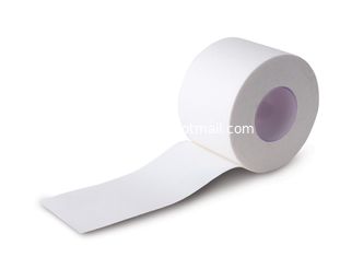 China 3.75cmx13m Sports tapes GYM tape plastic pipe cut core plain edge raw white zinc oxide adhe taping banding cotton fabric supplier