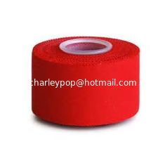 China 2.5cmx10m Sports tapes GYM tape plastic pipe cut core plain edge red hot-melt glue taping banding cotton fabric supplier