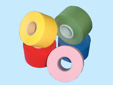 1.25cmx10m Sports tapes GYM tape plastic pipe cut core plain edge red zinc oxide adhe taping banding cotton fabric supplier